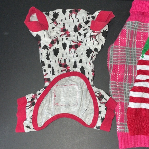 Christmas Lot X3 Dog Sweater Costume Holiday Puppy Pet Apparel S XS Puppy Coat - Picture 3 of 6